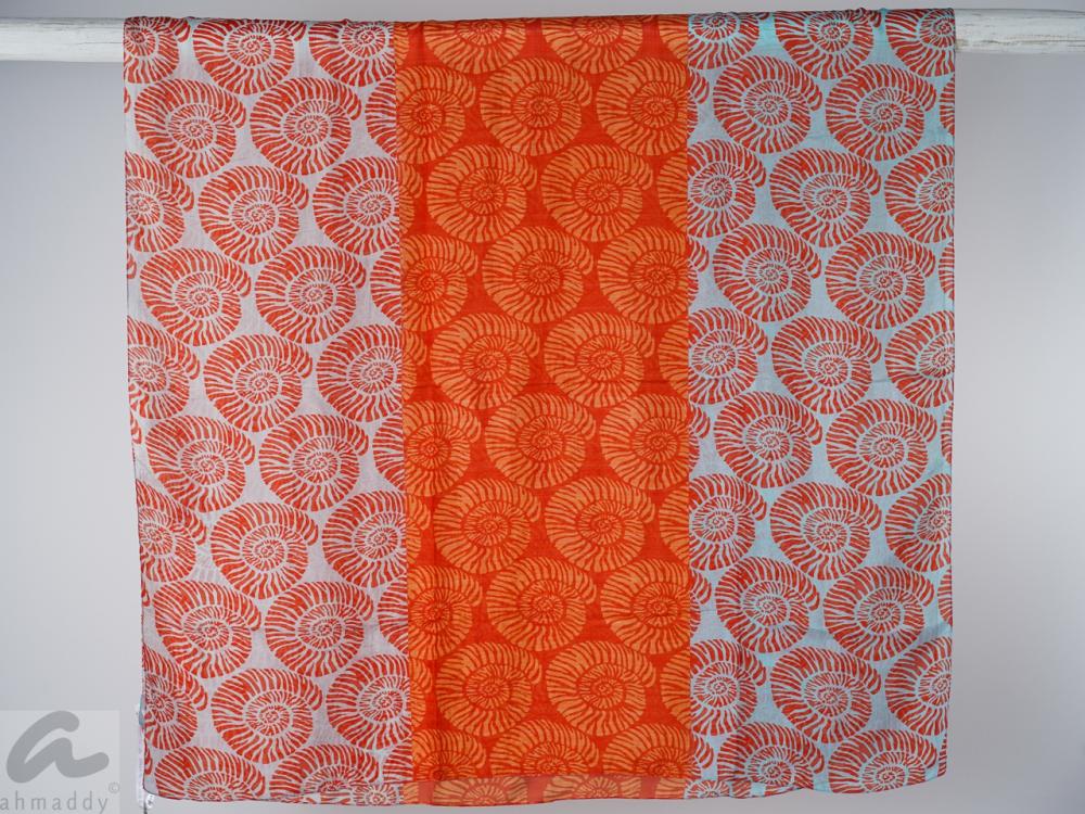 AHMADDY Seiden-Schal orange türkis